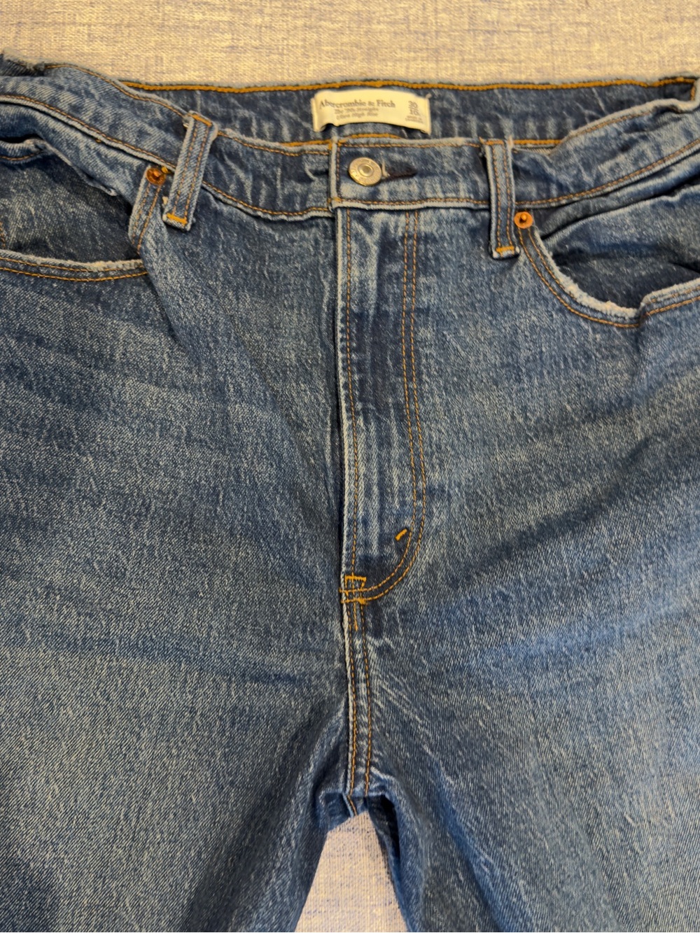 Abercrombie & Fitch Medium Blue High-Rise '90s Straight Jeans Curve